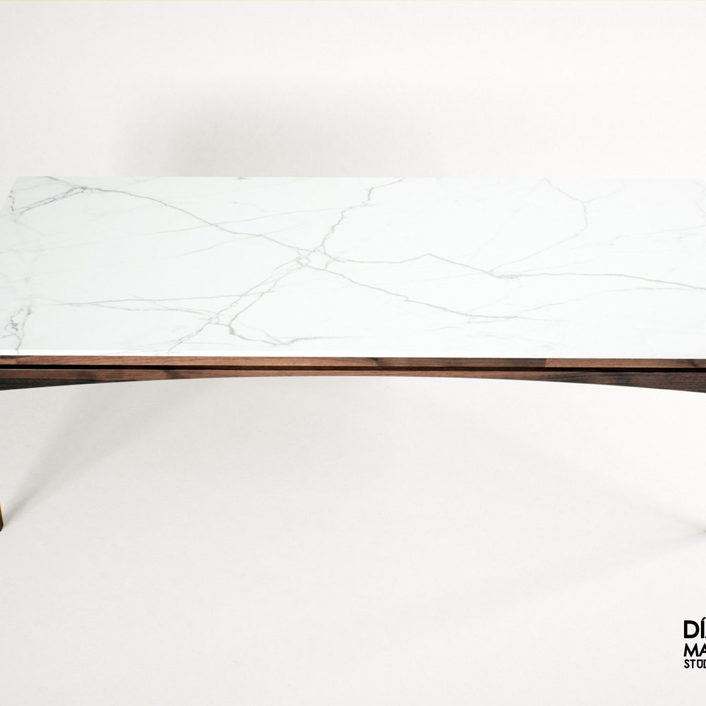 Art deco marble dinning table, farm house table, marble table, dinning room table, wood dinning table with marble top, mid century furniture