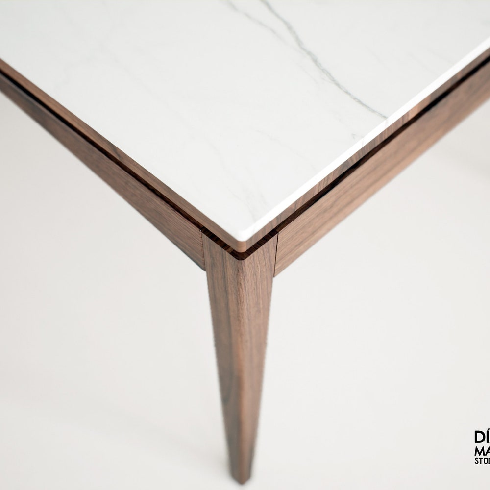 Art deco marble dinning table, farm house table, marble table, dinning room table, wood dinning table with marble top, mid century furniture