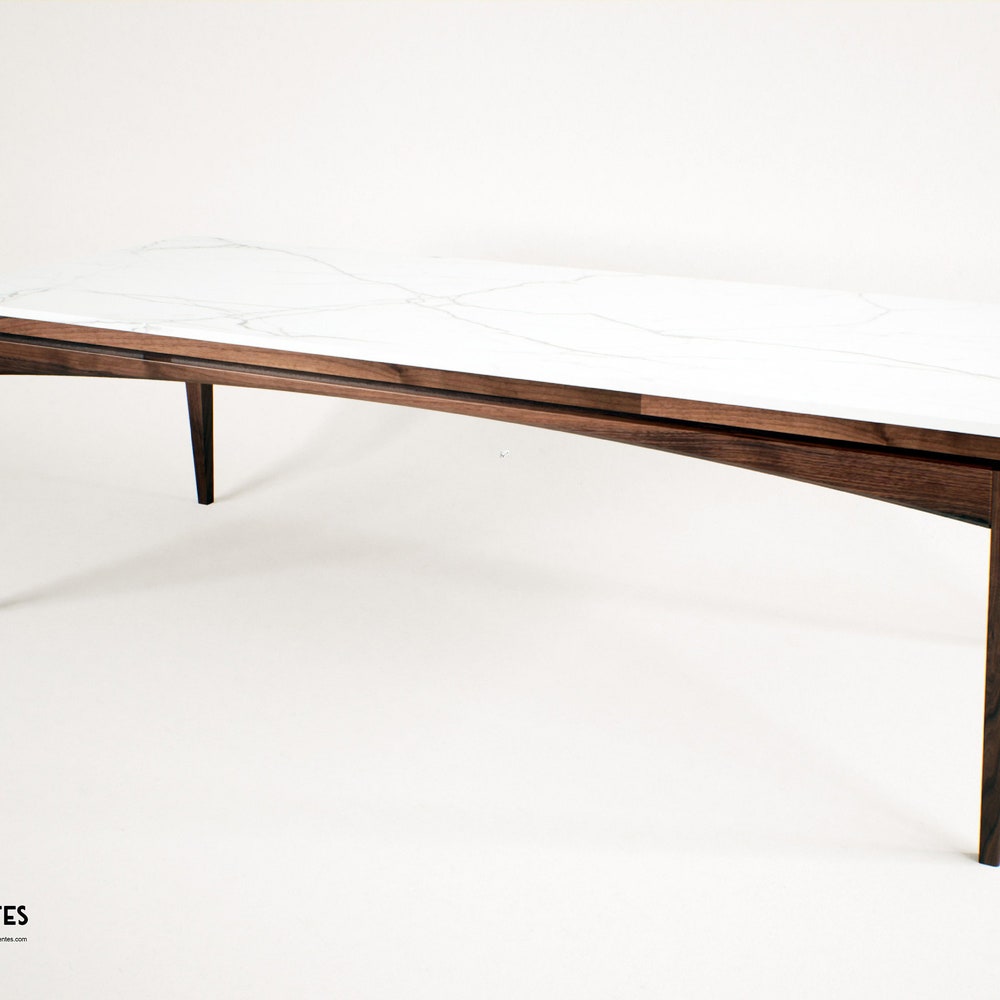 Art deco marble dinning table, farm house table, marble table, dinning room table, wood dinning table with marble top, mid century furniture
