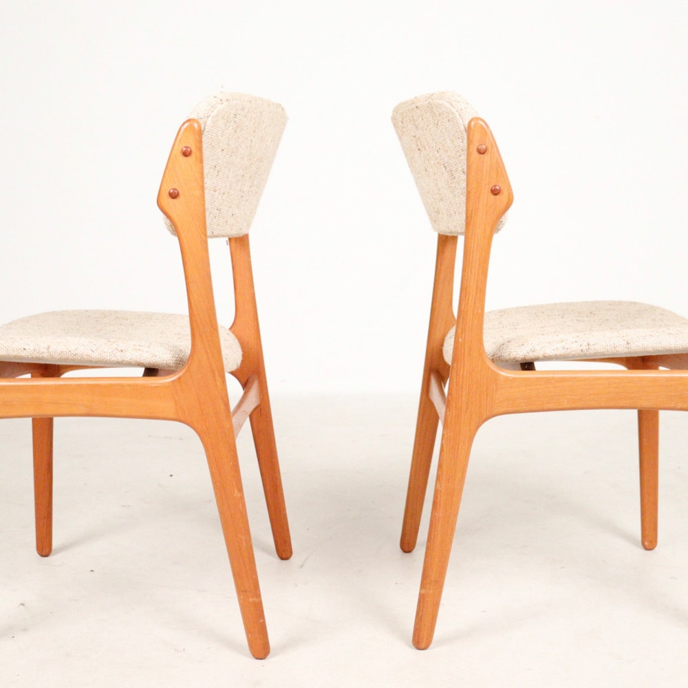 1 of 6 Danish Teak wood Chairs by Erik Buch, 1960s, Midcentury furniture, vintage designer Dining Chair, Boho scandinavian Style