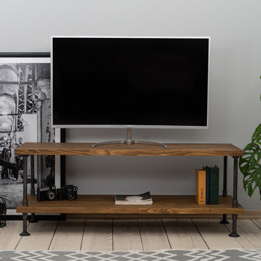 Wood and Metal Tv Unit -Mass / Industrial Tv Stand / Loft Tv Console  | media console |  rustic TV stand |industrial stylish furniture