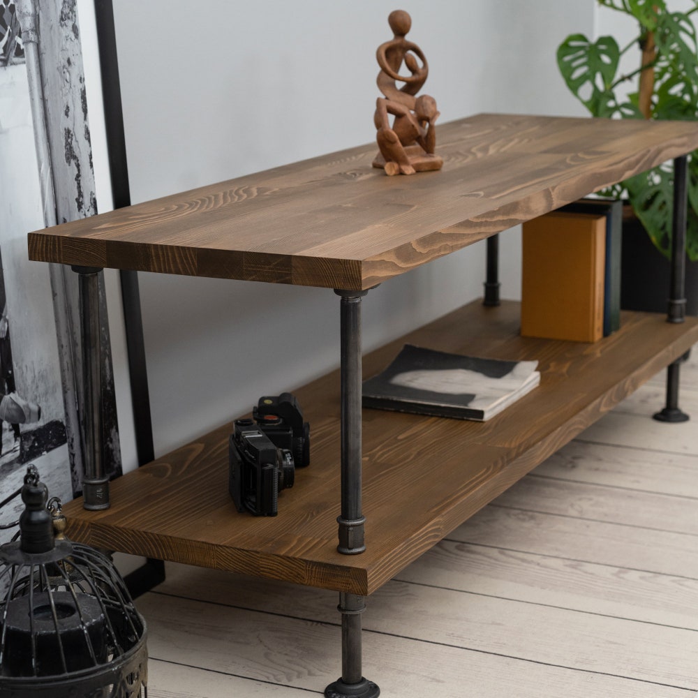 Wood and Metal Tv Unit -Mass / Industrial Tv Stand / Loft Tv Console  | media console |  rustic TV stand |industrial stylish furniture