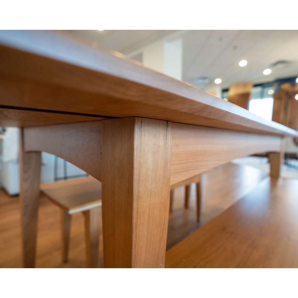 Cherry Extension Dining Table, Custom Center Extendable Solid Wood Table, Handcrafted Solid Wood Dining Table