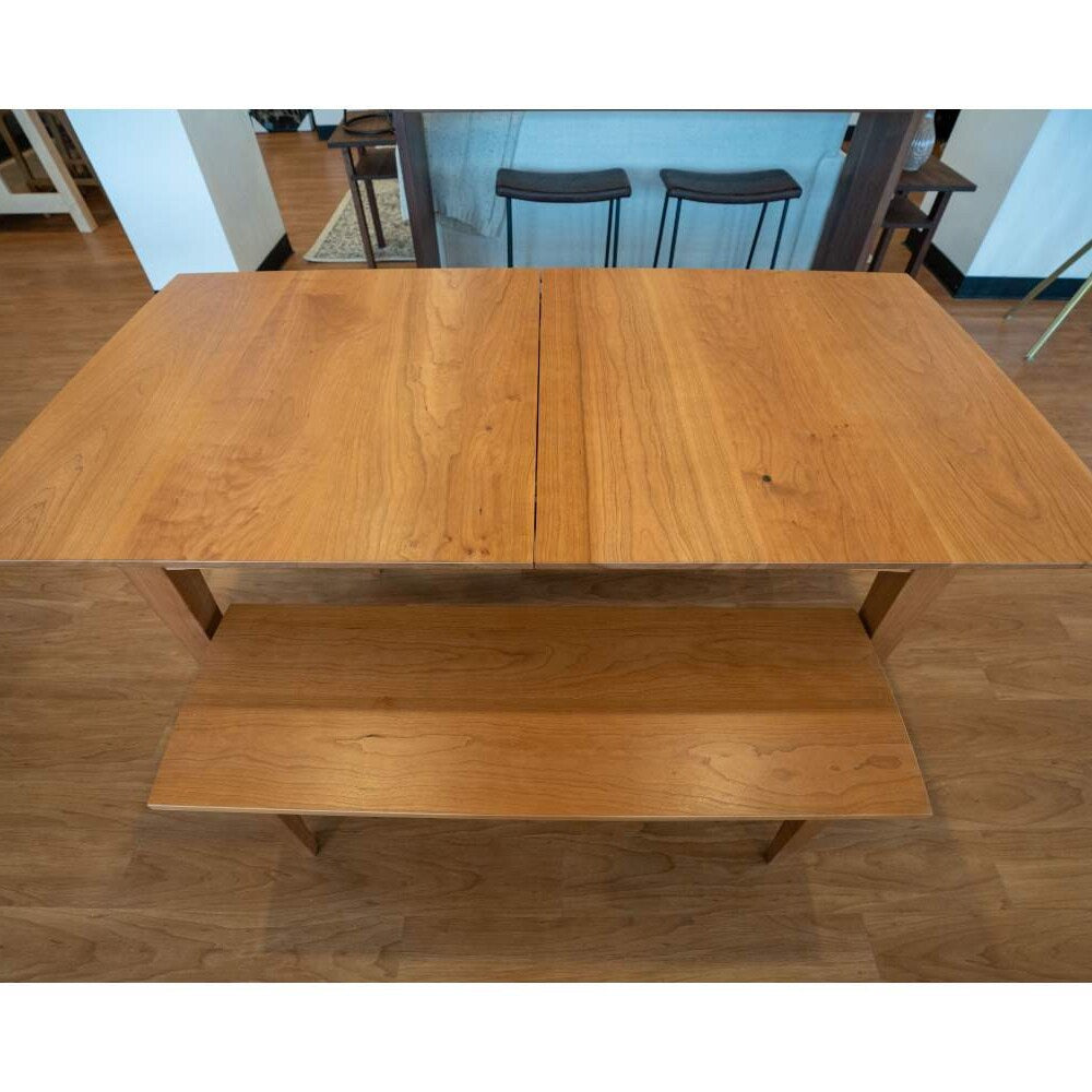 Cherry Extension Dining Table, Custom Center Extendable Solid Wood Table, Handcrafted Solid Wood Dining Table