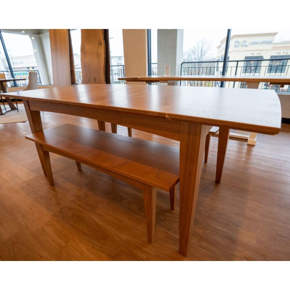Cherry Extension Dining Table, Custom Center Extendable Solid Wood Table, Handcrafted Solid Wood Dining Table