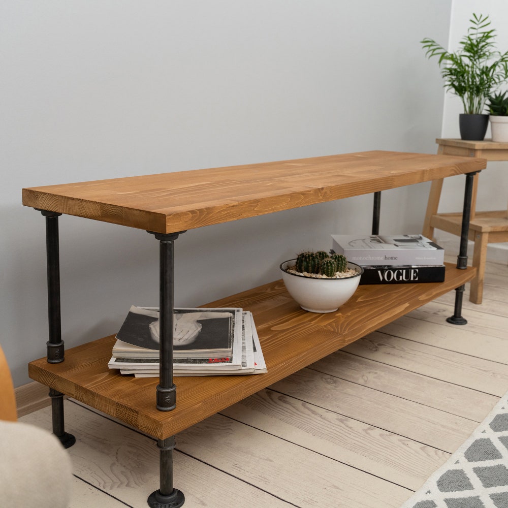 Wood and Metal Tv Unit -Mass /  media console | Industrial Tv Stand / Loft Tv Console  | rustic TV stand |industrial stylish furniture