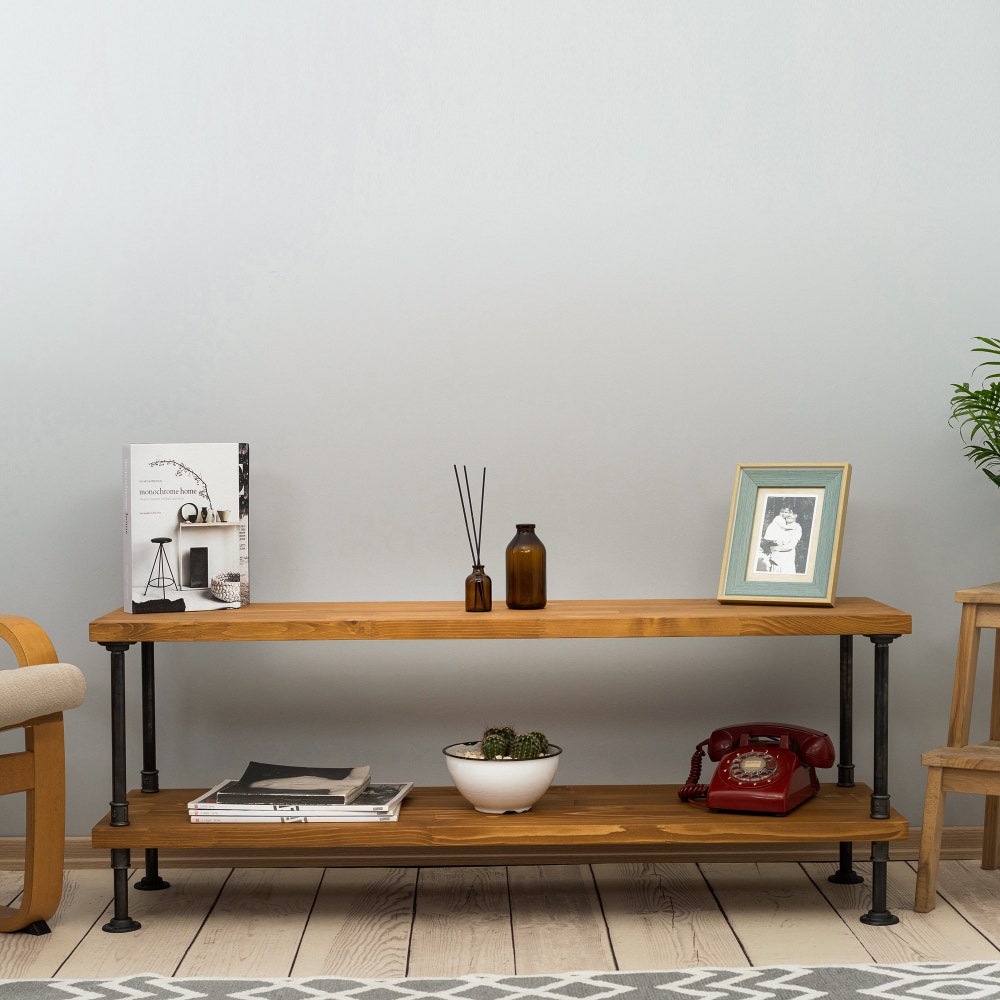 Wood and Metal Tv Unit -Mass /  media console | Industrial Tv Stand / Loft Tv Console  | rustic TV stand |industrial stylish furniture