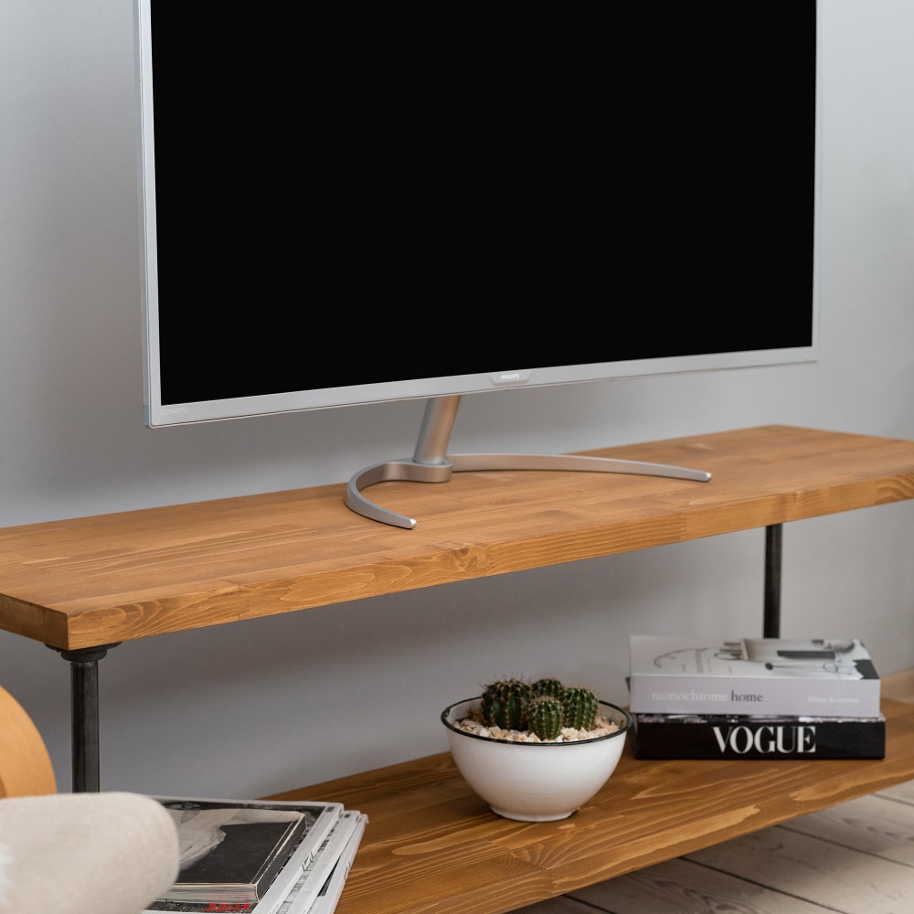 Wood and Metal Tv Unit -Mass /  media console | Industrial Tv Stand / Loft Tv Console  | rustic TV stand |industrial stylish furniture