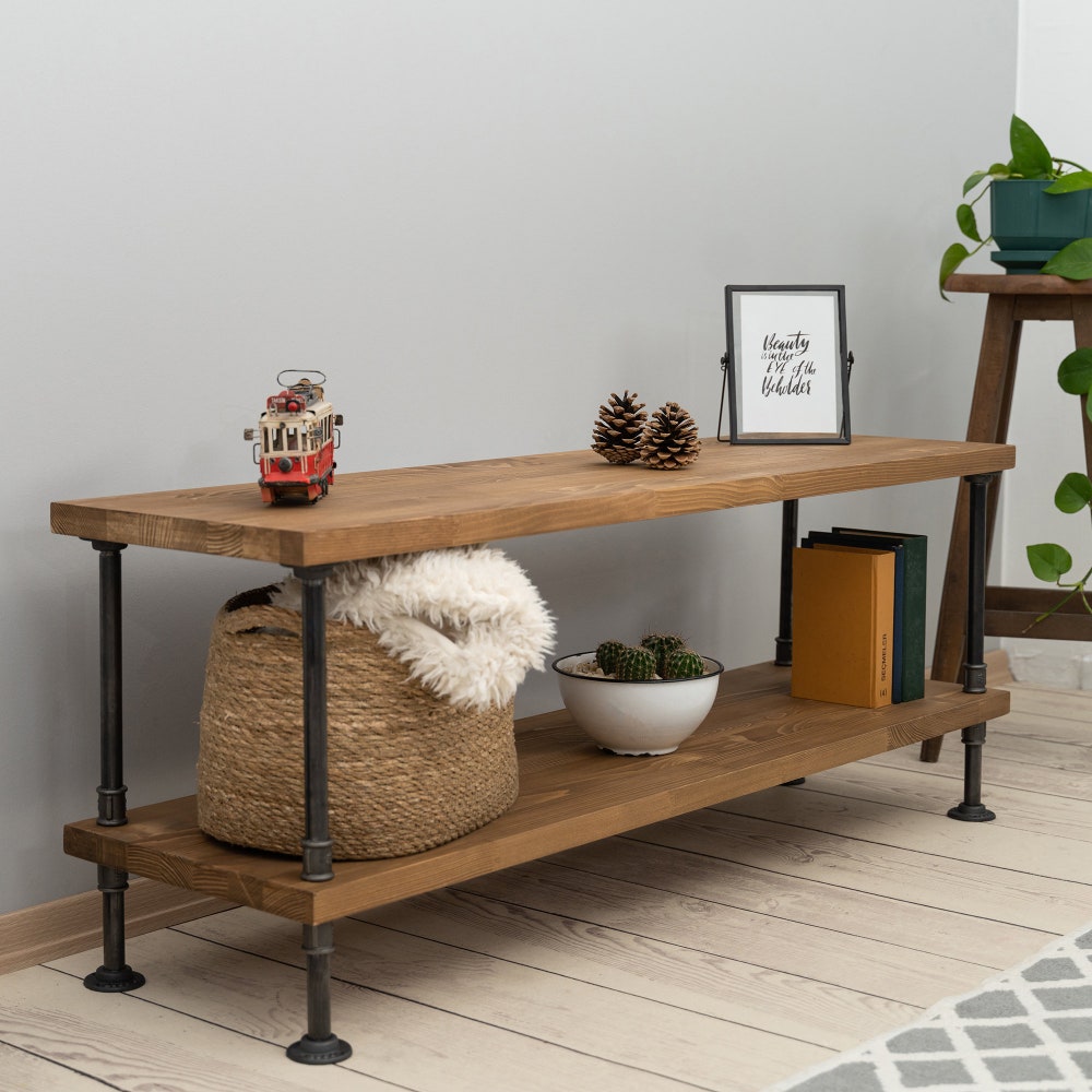 Wood and Metal Tv Unit -Mass / Industrial Tv Stand / Loft Tv Console  | media console |  rustic TV stand |industrial stylish furniture