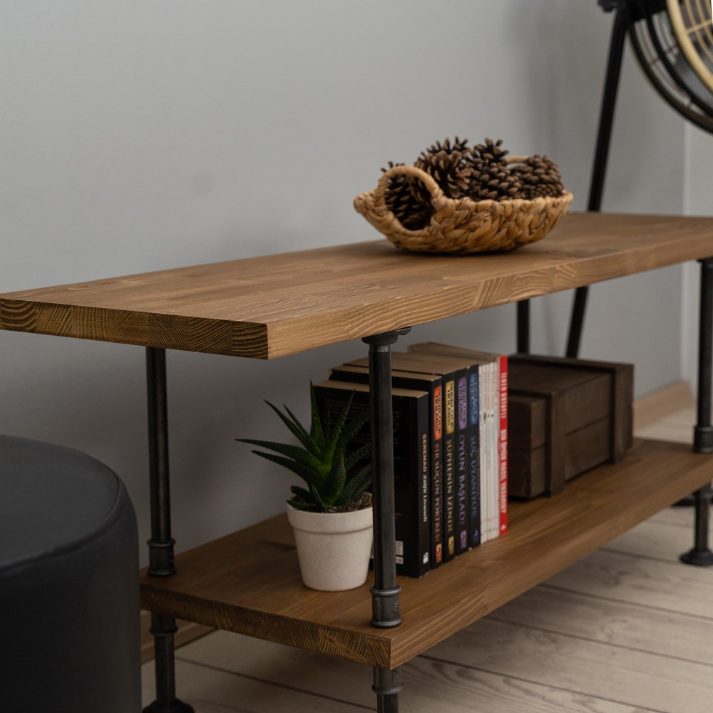 Wood and Metal Tv Unit -Mass / Industrial Tv Stand / Loft Tv Console  | media console |  rustic TV stand |industrial stylish furniture