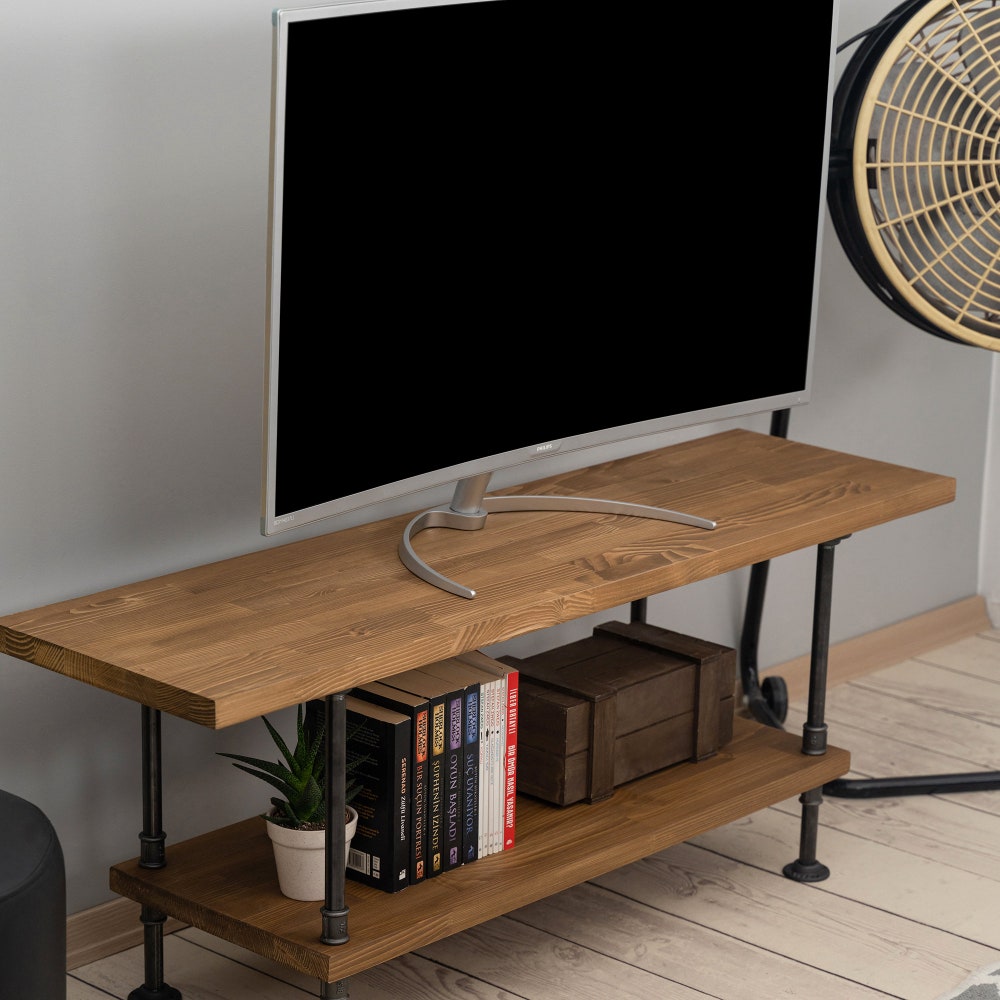 Wood and Metal Tv Unit -Mass / Industrial Tv Stand / Loft Tv Console  | media console |  rustic TV stand |industrial stylish furniture
