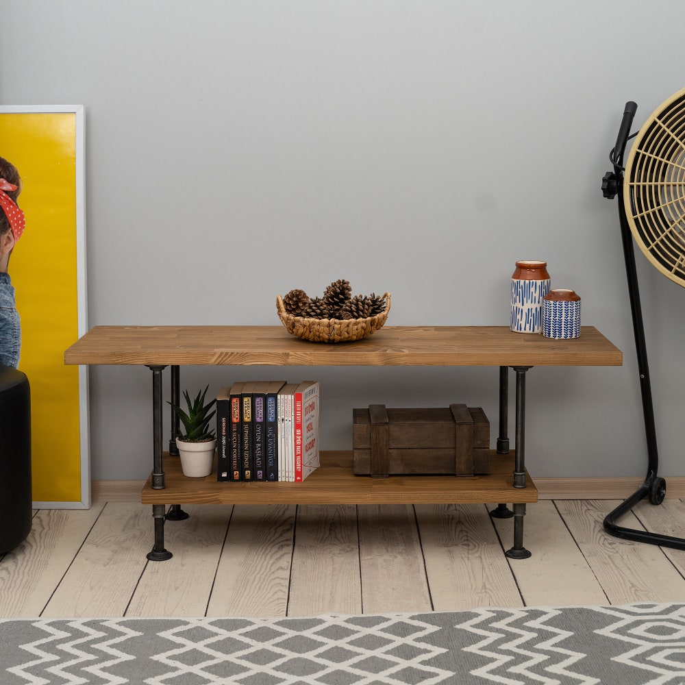 Wood and Metal Tv Unit -Mass / Industrial Tv Stand / Loft Tv Console  | media console |  rustic TV stand |industrial stylish furniture