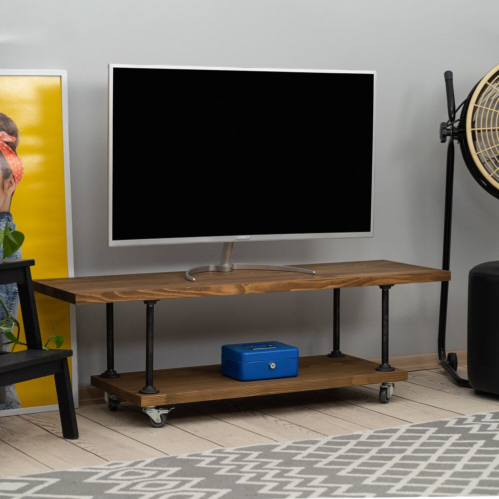 wheel tv stand,Wood and Metal Tv Unit -Mass / Industrial Tv Stand / Loft Tv Console  | media console |  rustic TV stand |