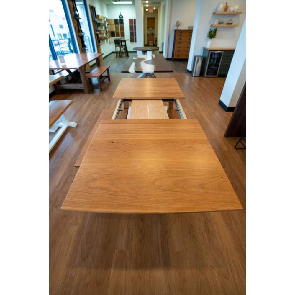 Cherry Extension Dining Table, Custom Center Extendable Solid Wood Table, Handcrafted Solid Wood Dining Table
