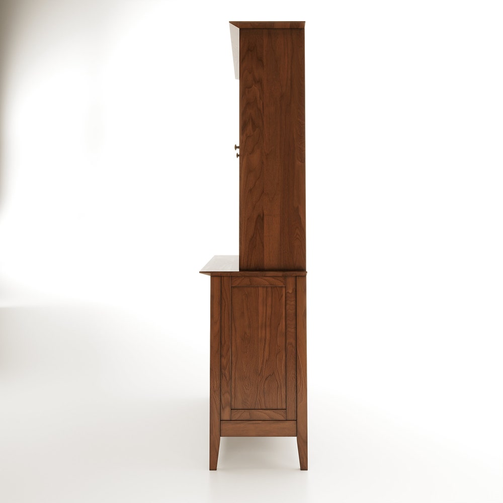 Wooden Handmade Classic Shaker Buffet and Hutch, Handcrafted Buffet and Hutch, Custom Made with Cherry, White Oak, Maple, or Walnut