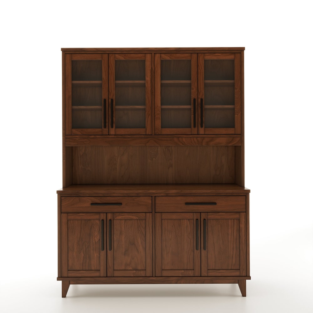 Wooden Handmade Classic Country Buffet and Hutch,  Handcrafted Wooden Buffet Table, Custom Made with Cherry, White Oak, Maple, or Walnut