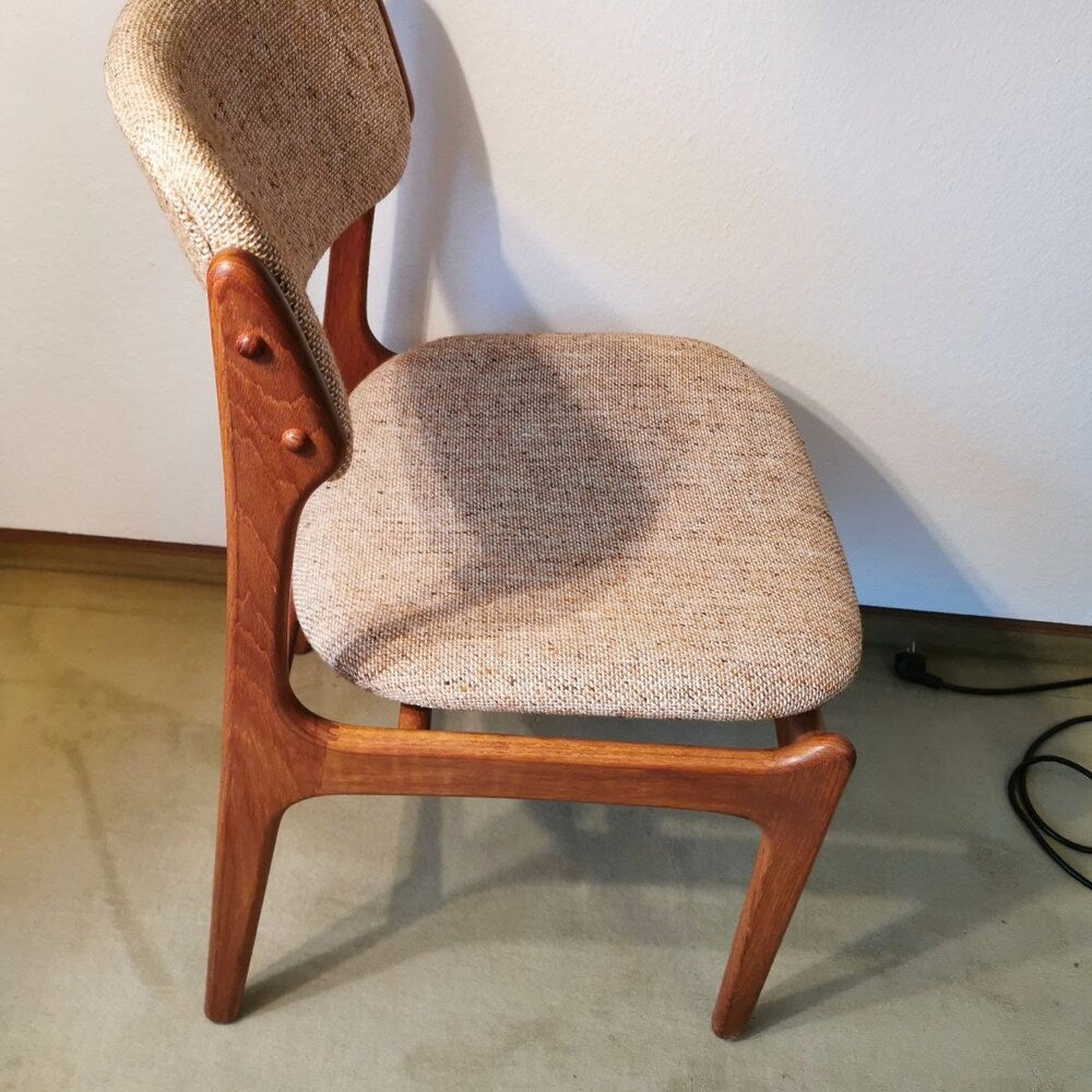 1 of 4 Danish Teak wood Chairs by Erik Buch OD Møbler, 60's 70's design, Midcentury furniture, vintage Dining Chair, Boho Scandinavian Style