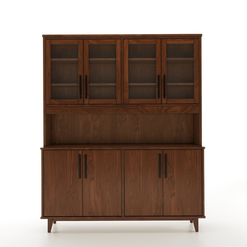 Wooden Handmade Country Buffet and Hutch, Handcrafted Buffet and Hutch Custom Made with Cherry, White Oak, Maple, or Walnut