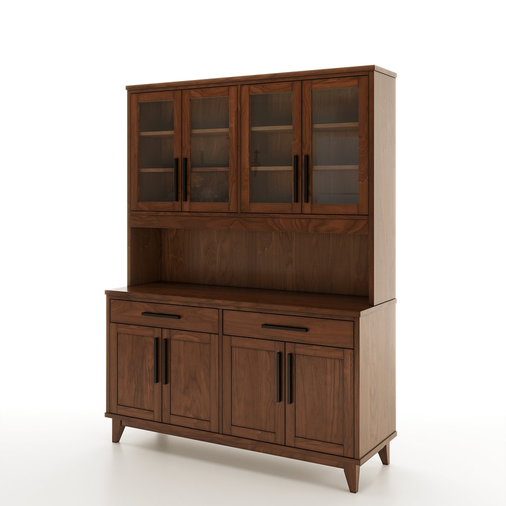 Wooden Handmade Classic Country Buffet and Hutch,  Handcrafted Wooden Buffet Table, Custom Made with Cherry, White Oak, Maple, or Walnut