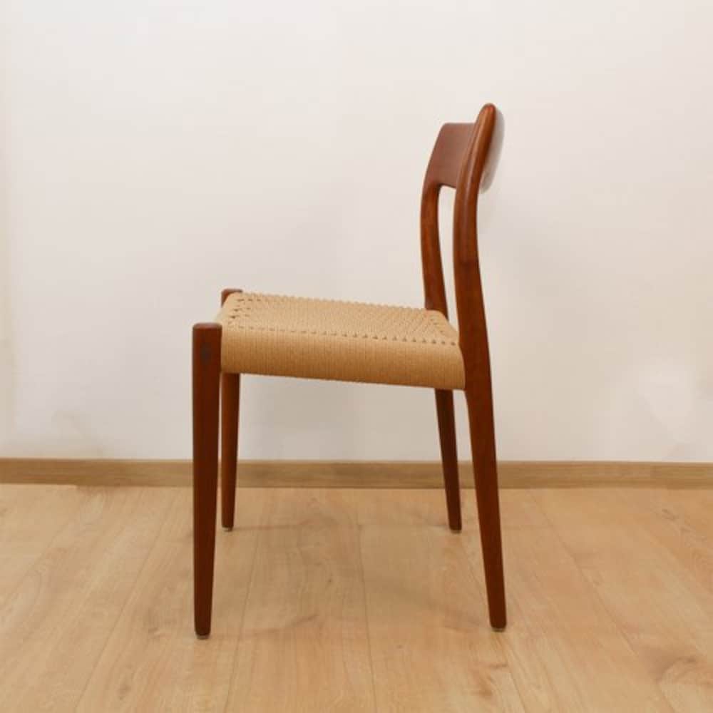 1 of 6 Niels Otto Møller chair Danish Teak Chairs, Model 77, 60s, Midcentury furniture, designer Dining Chair, Danish Style. scandi japandi