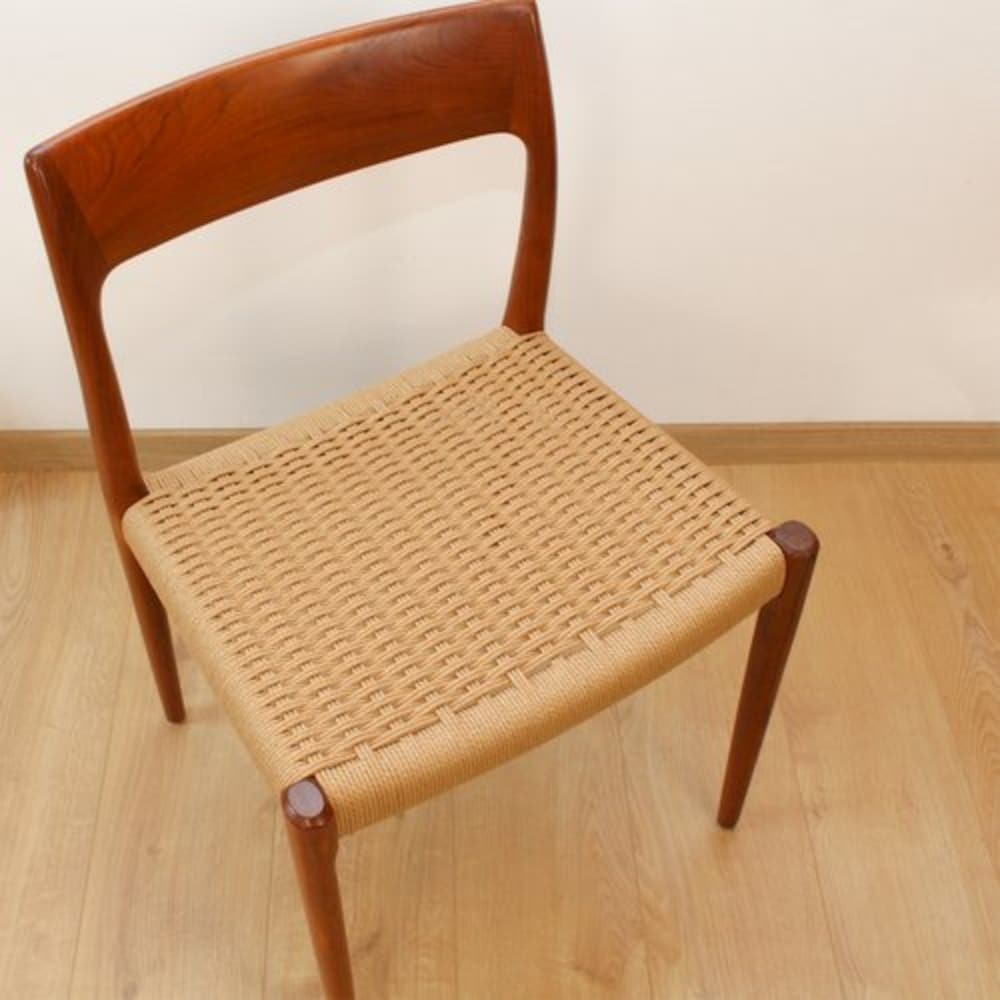 1 of 6 Niels Otto Møller chair Danish Teak Chairs, Model 77, 60s, Midcentury furniture, designer Dining Chair, Danish Style. scandi japandi