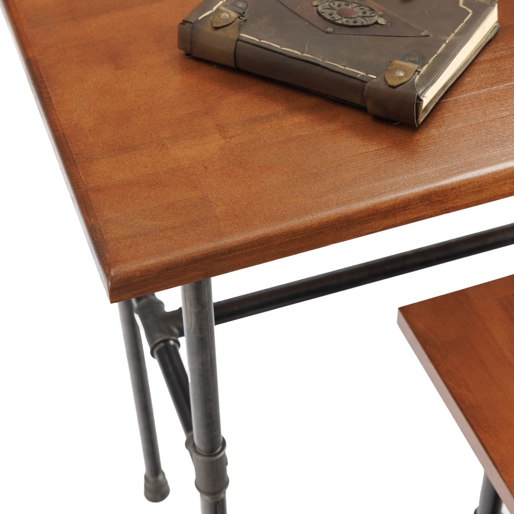Rustic Industrial Entryway Console Table With Solid Wood Top And Metal Pipe Legs