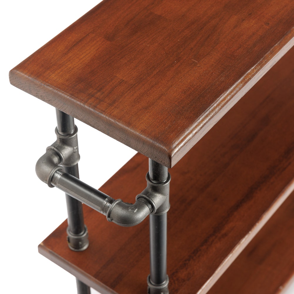 Wood Kitchen Storage Cart, handmade furniture, coffee table, round table, diy table, black pipe table, living table