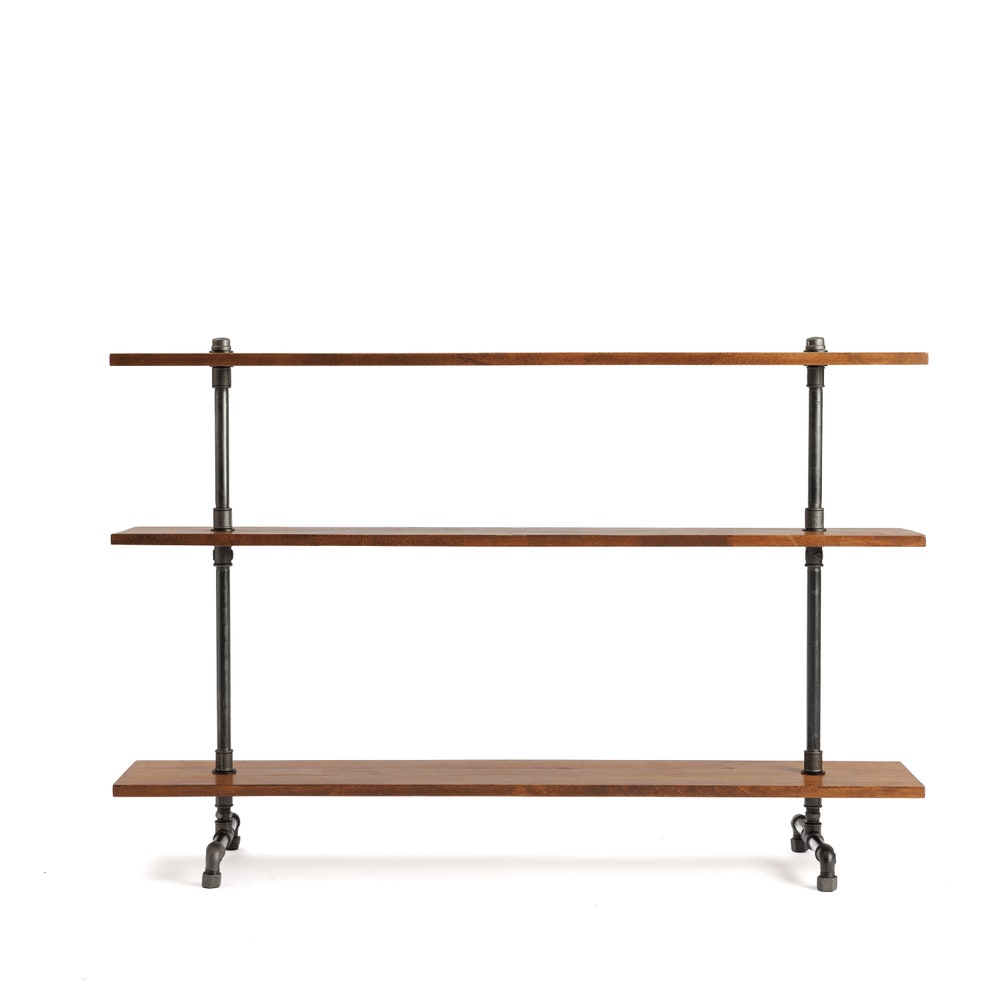 Industrial Three Tier Shoe Rack Organizer With Solid Wood Shelves For Entryway Storage