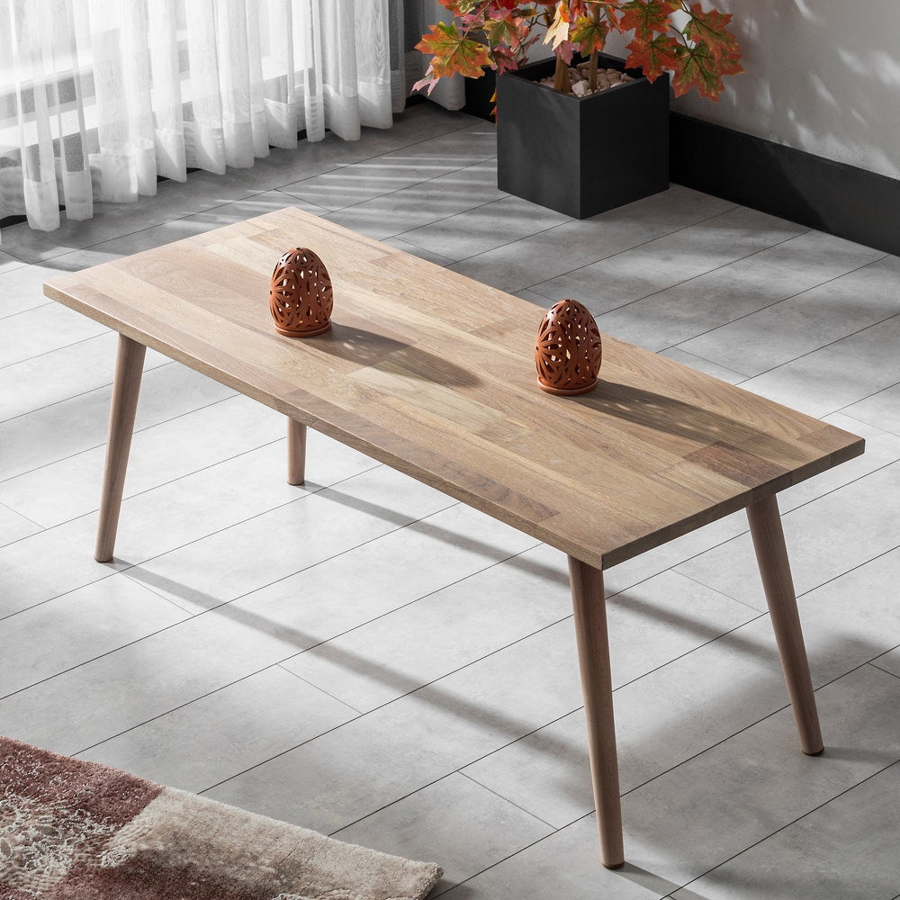 Wooden Coffee Table, Natural Oak Center Table, Minimalist Rectangular Table, Solid Oak Wood Table, Living Room Furniture, Mother's Day Gift