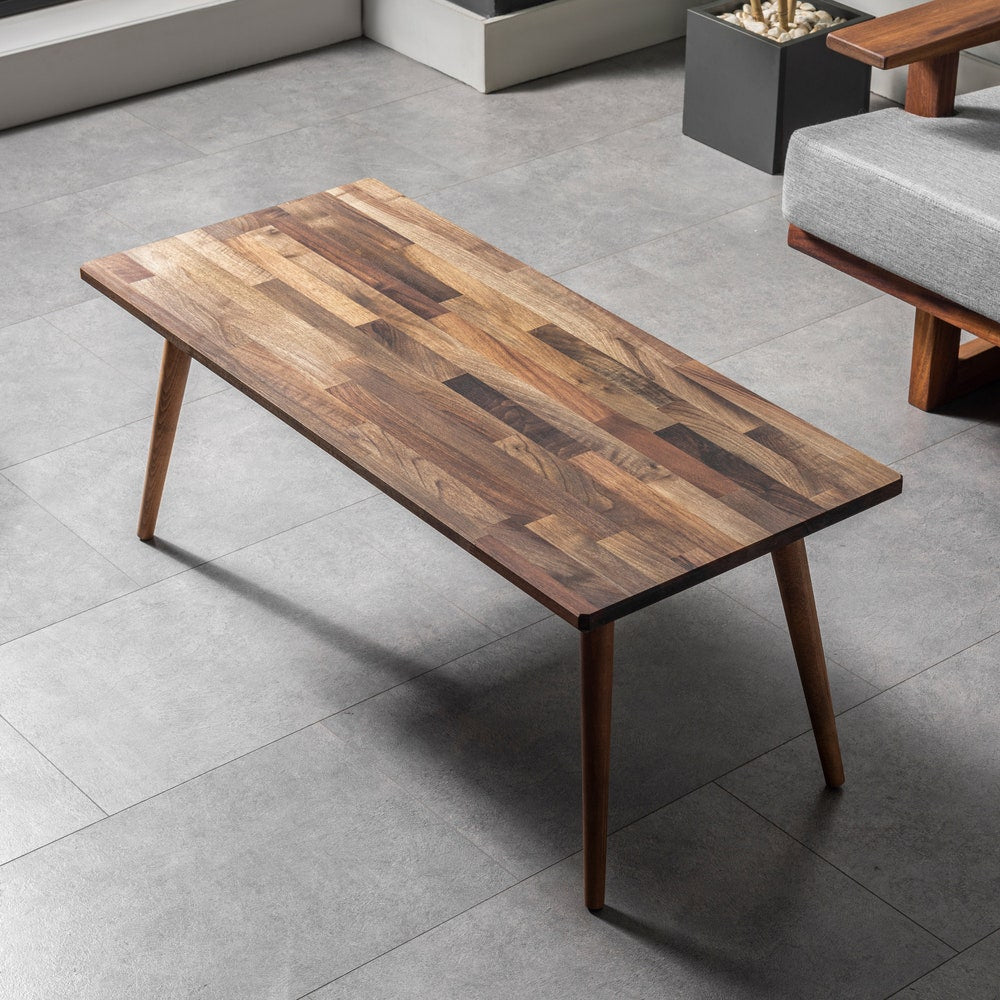 Walnut Coffee Table, Classic Wooden Coffee Table, Mid Century Modern Style Rectangle Coffee Table, Solid Walnut Wood, Living Room Furniture