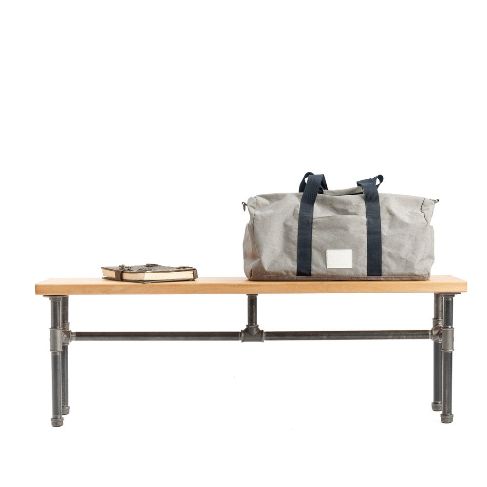 Industrial Reclaimed Wood Bench With Metal Pipe Frame