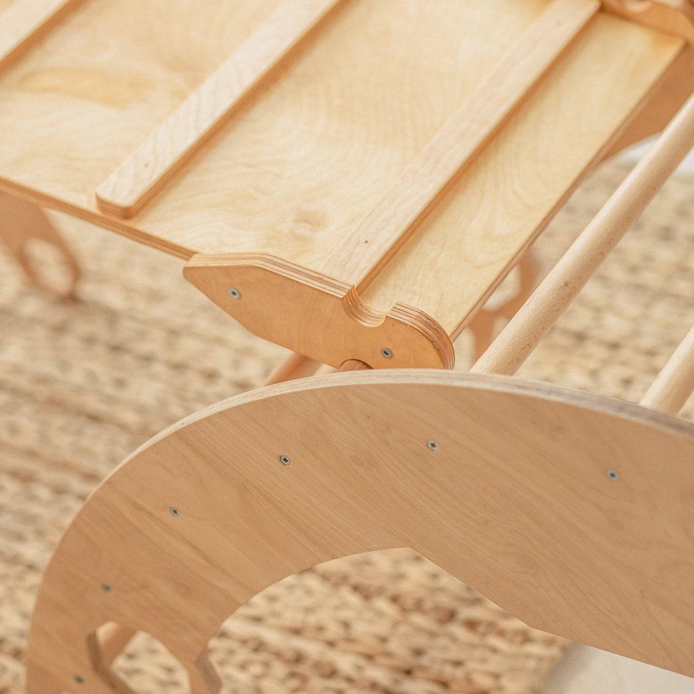 Climb set for toddler, Montessori furniture, First birthday gift, Montessori rocker, Climbing arch, Balance board, Wooden baby toys