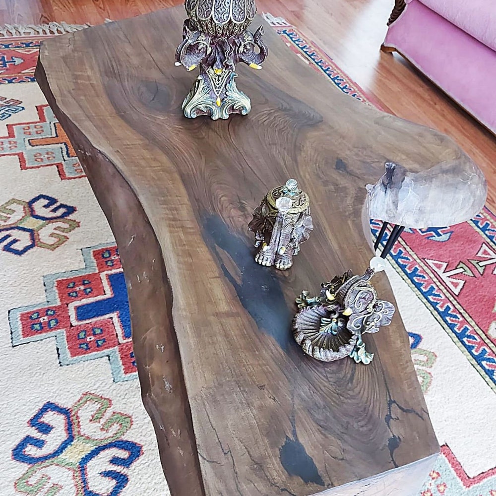 Coffee Table,Rustic Wooden Coffee Table,Black Walnut Table,Sofa Table, Live Edge Coffee Table, Table,Modern Coffee Table