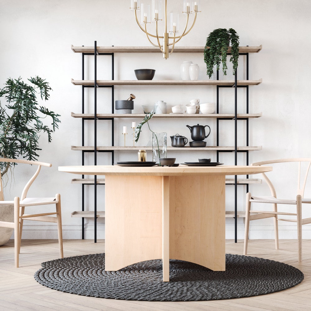 The Taylor Maple Dining Table, round dining table, circle table, solid wood table