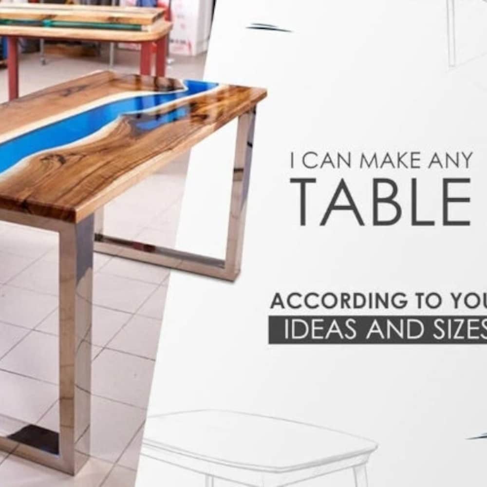 Epoxy TableTop ,Luxury dining Table, sofa, Side center table top Live Edge Walnut Table, Custom Order, Epoxy Resin River Table, Natural Wood