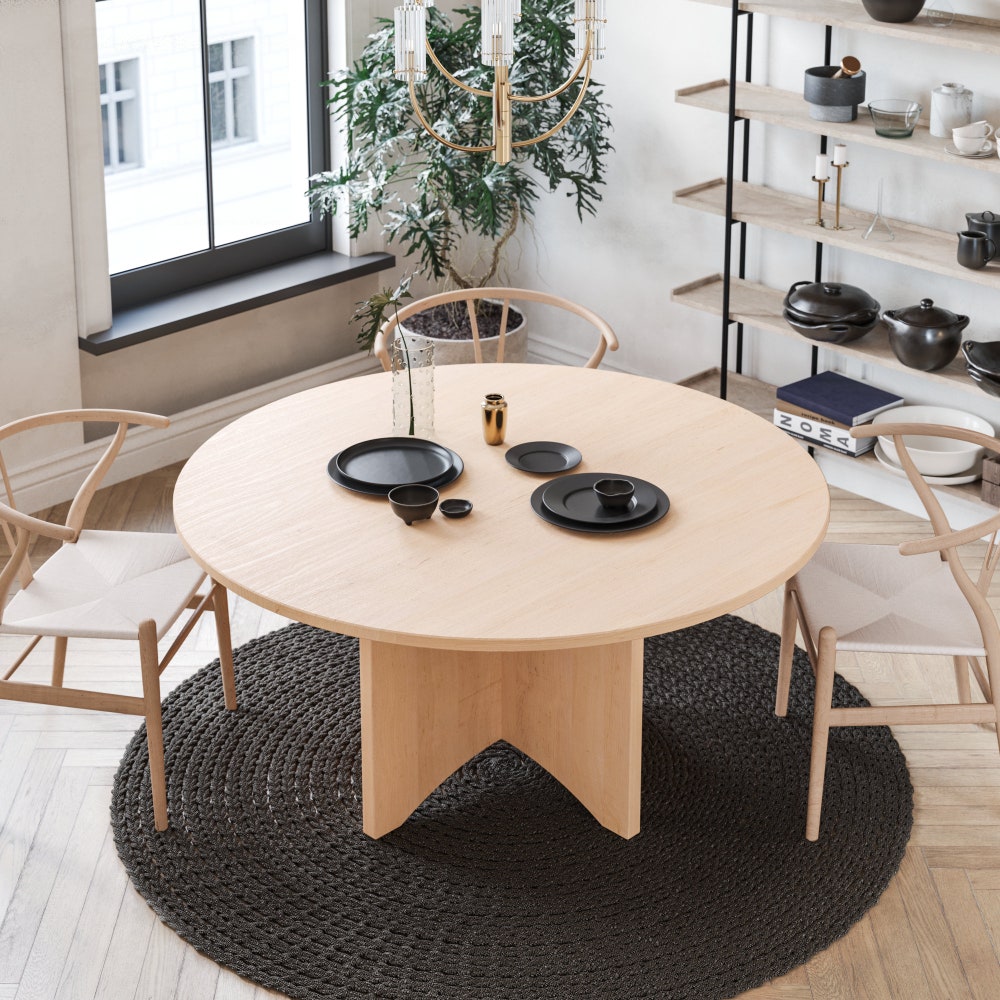 The Taylor Maple Dining Table, round dining table, circle table, solid wood table