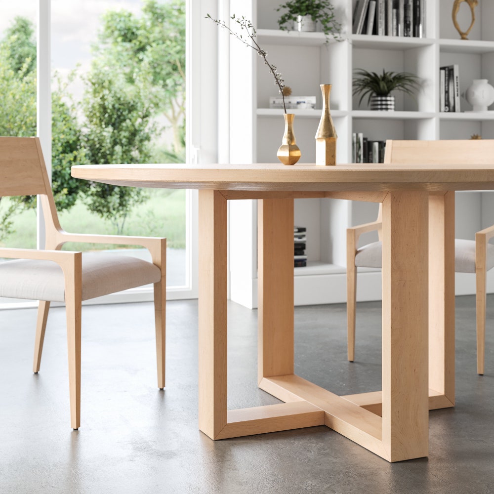 The Coder Maple Dining Table, round dining table, circle table, solid wood table