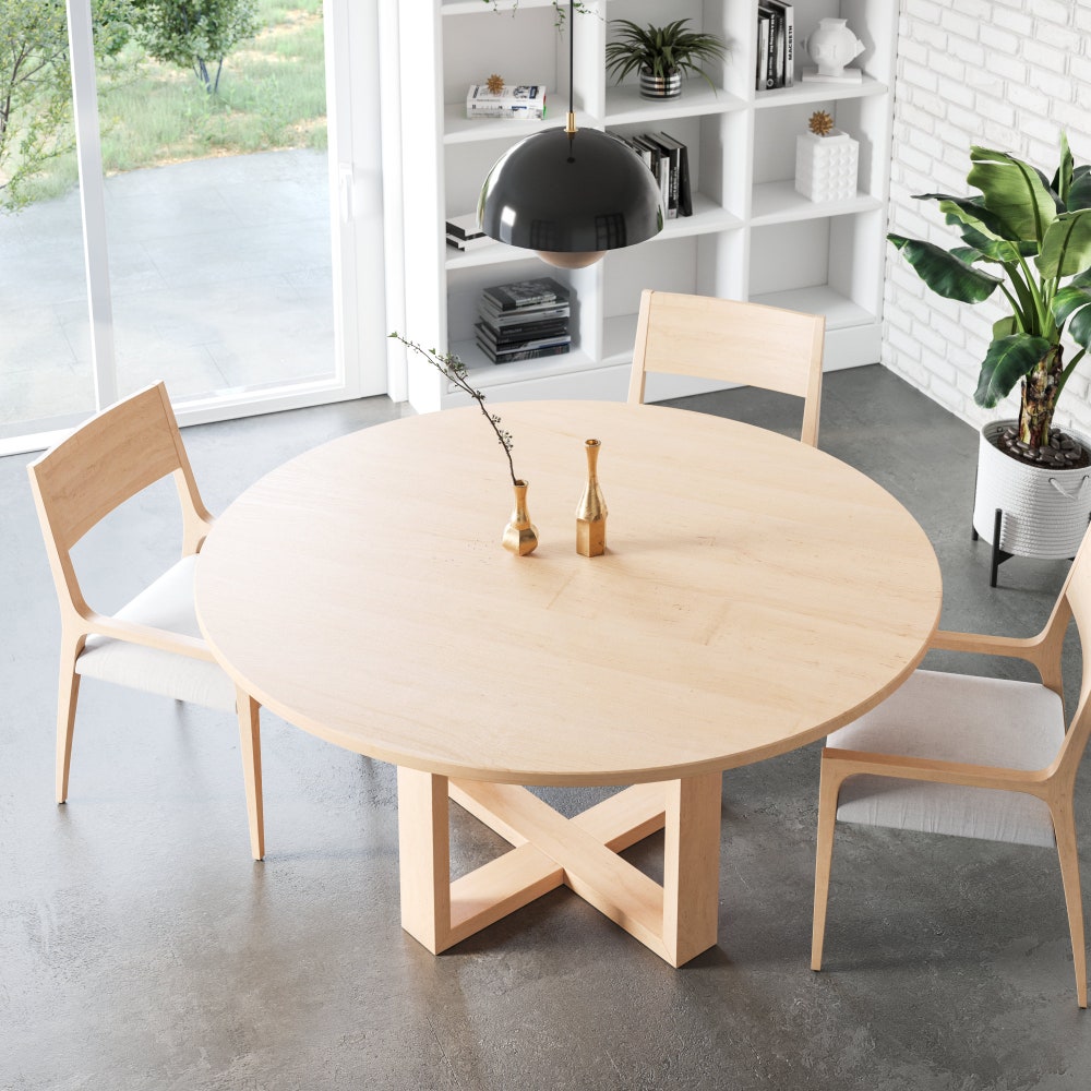 The Coder Maple Dining Table, round dining table, circle table, solid wood table