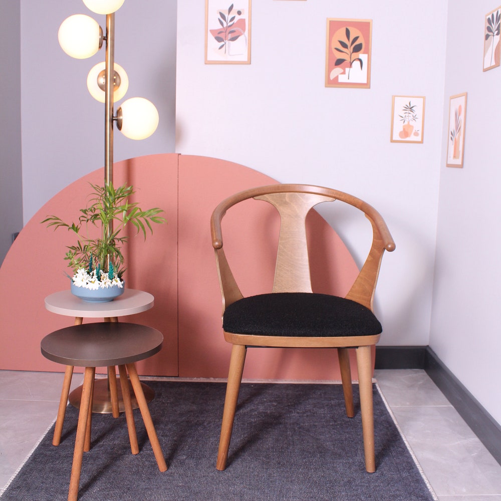 Danish Wishbone Style Chair - Dining Chair - Wooden Legs - Wishbone Chair - Living Room Chair