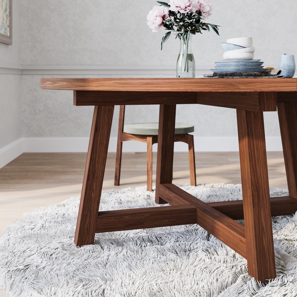 The Croft Walnut Dining Table, Round Walnut Dining Table