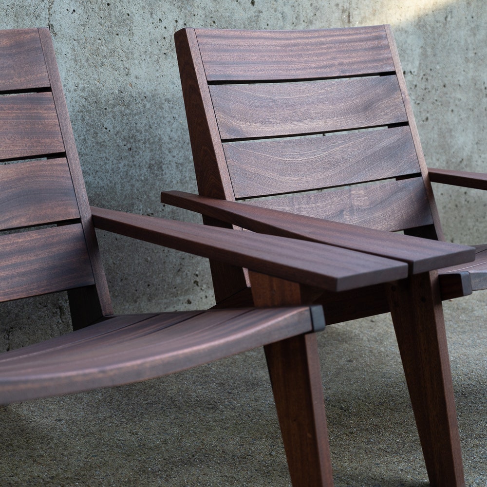 Wood Adirondack Chair | Patio Chair | Contemporary Outdoor Furniture | Modern Club Chair | Outdoor Armchair | Sunroom Furniture
