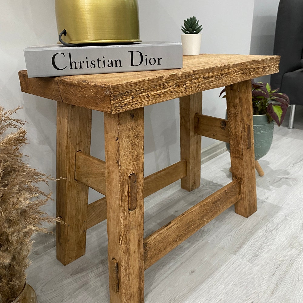 Console/sofa/Entrway table Rustic custom reclaimed Wood/Wooden/Solid/Live edge/slab luxury end/side/foyer/entry/kitchen/coffee/sehpa/  bench