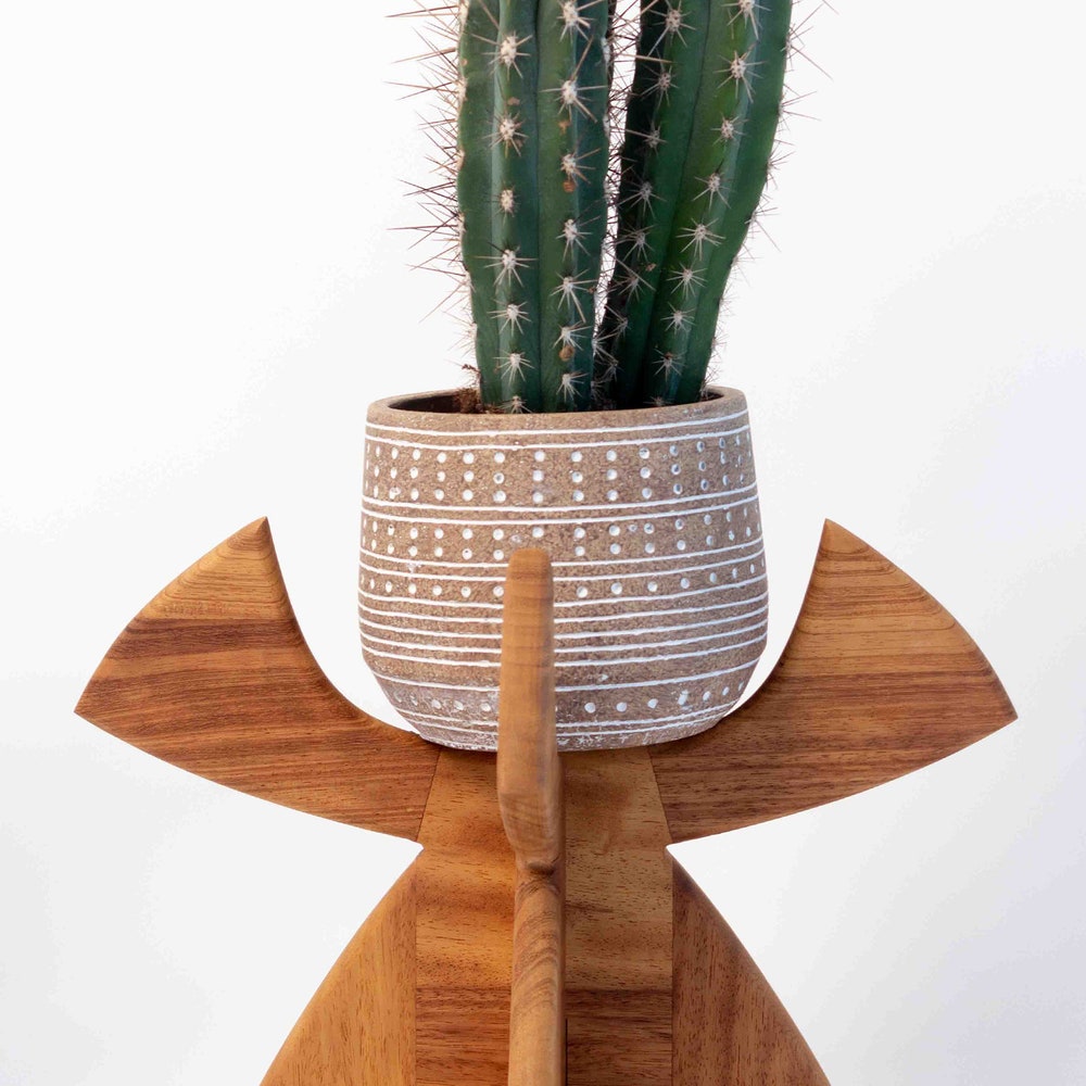Ceramic pot holder Hanging planter Tall plant stand Wooden plant stand Cactus planter Wedding gift Garden decor Planter stand Plant shelf