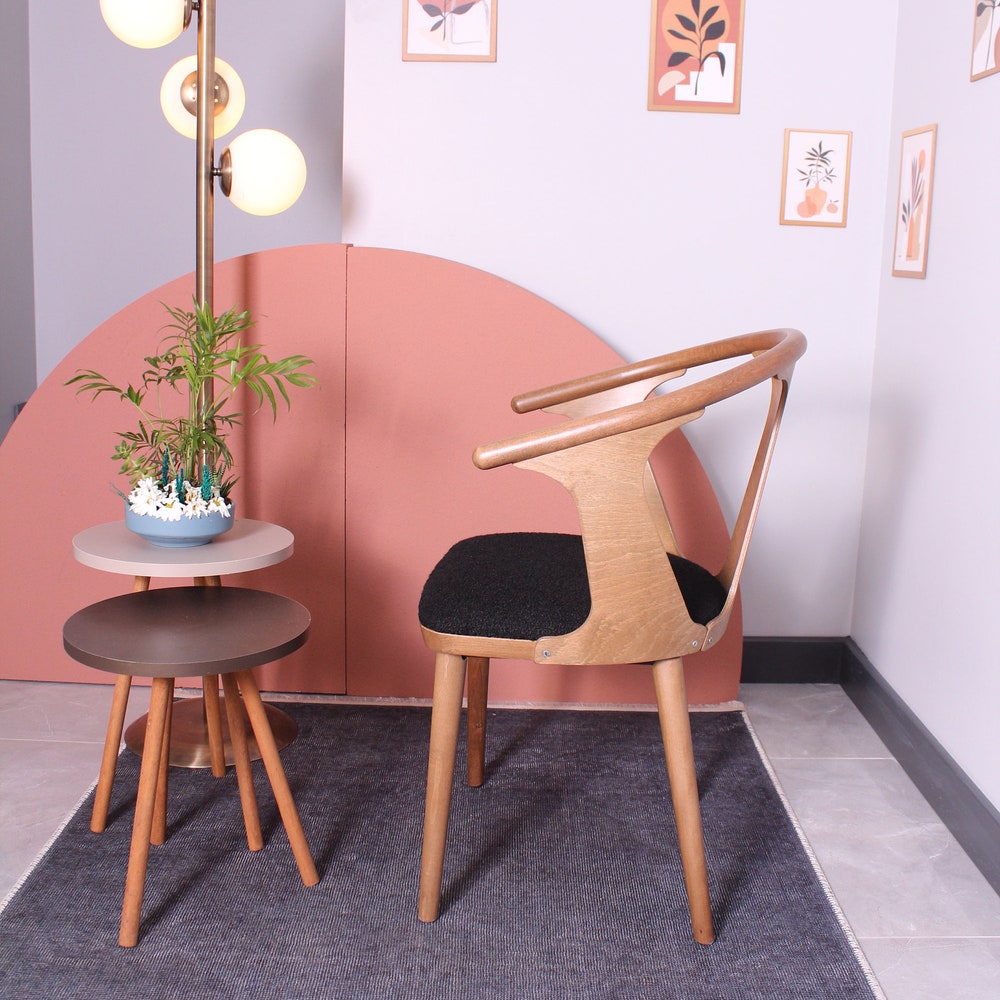 Danish Wishbone Style Chair - Dining Chair - Wooden Legs - Wishbone Chair - Living Room Chair