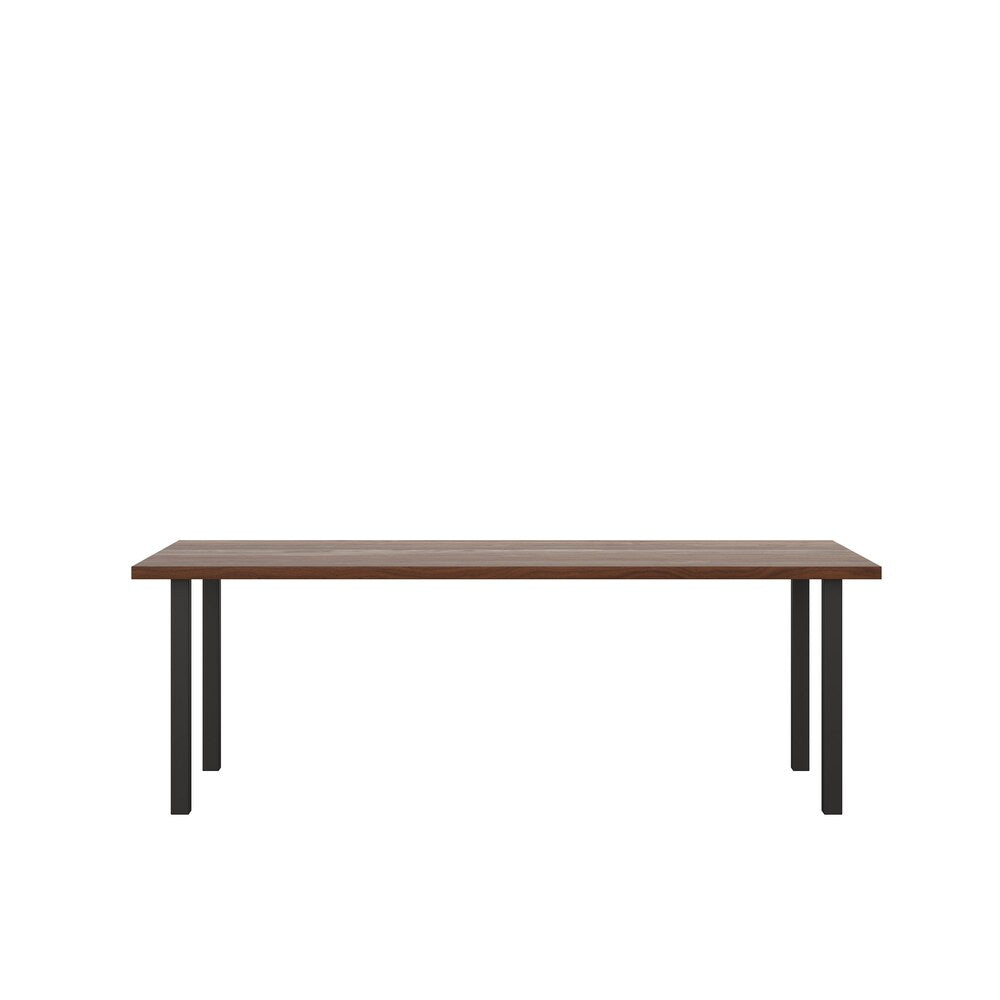 Walnut Dining Table with Metal Post Legs, Rustic Kitchen Table, Solid Wood, Wooden Dining Table, Mid Century, Farmhouse, Dine Table