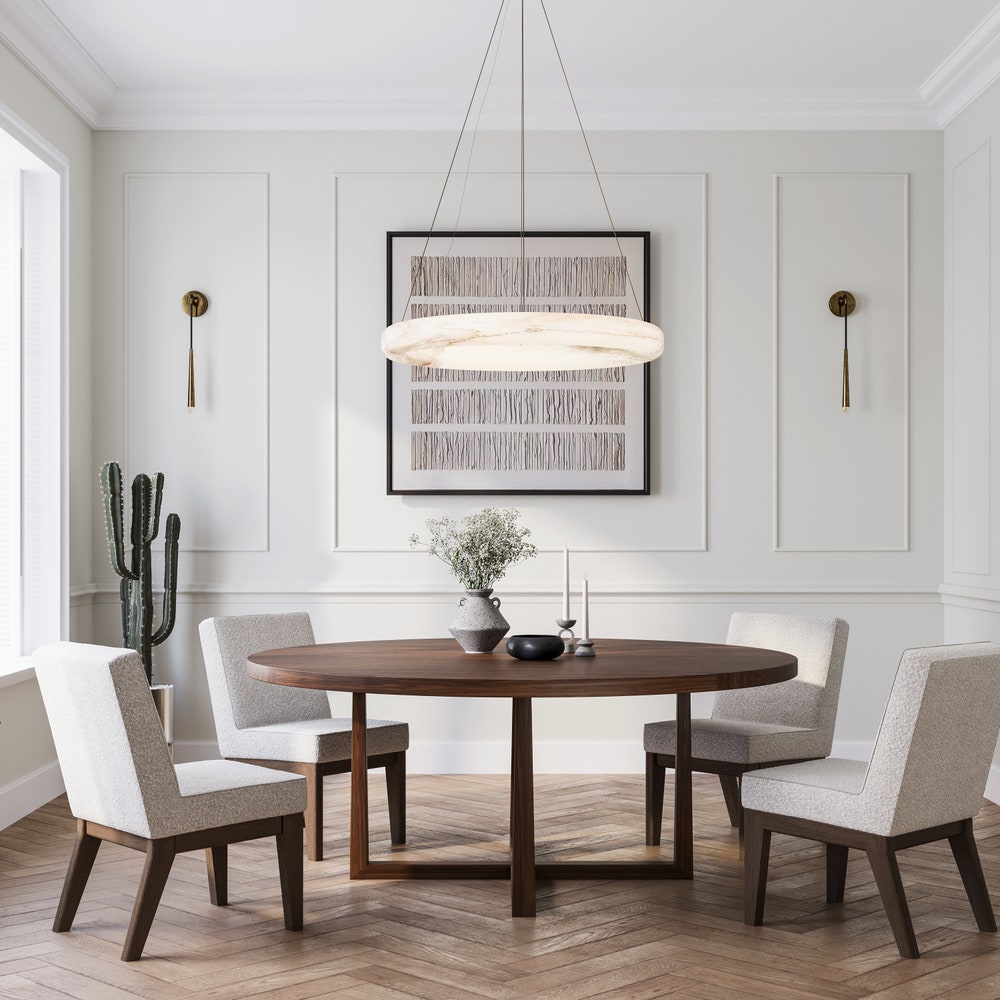 The Florentine Walnut Dining Table, Round Walnut Dining Table