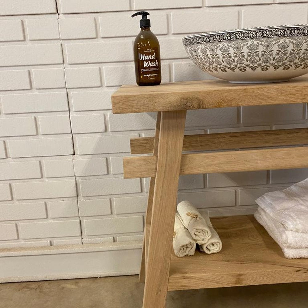 Bathroom vanity/ Make up counter top wood/wooden vanities sink - Narrow floating live edge rustic solid side reclaimed  table gifth for her