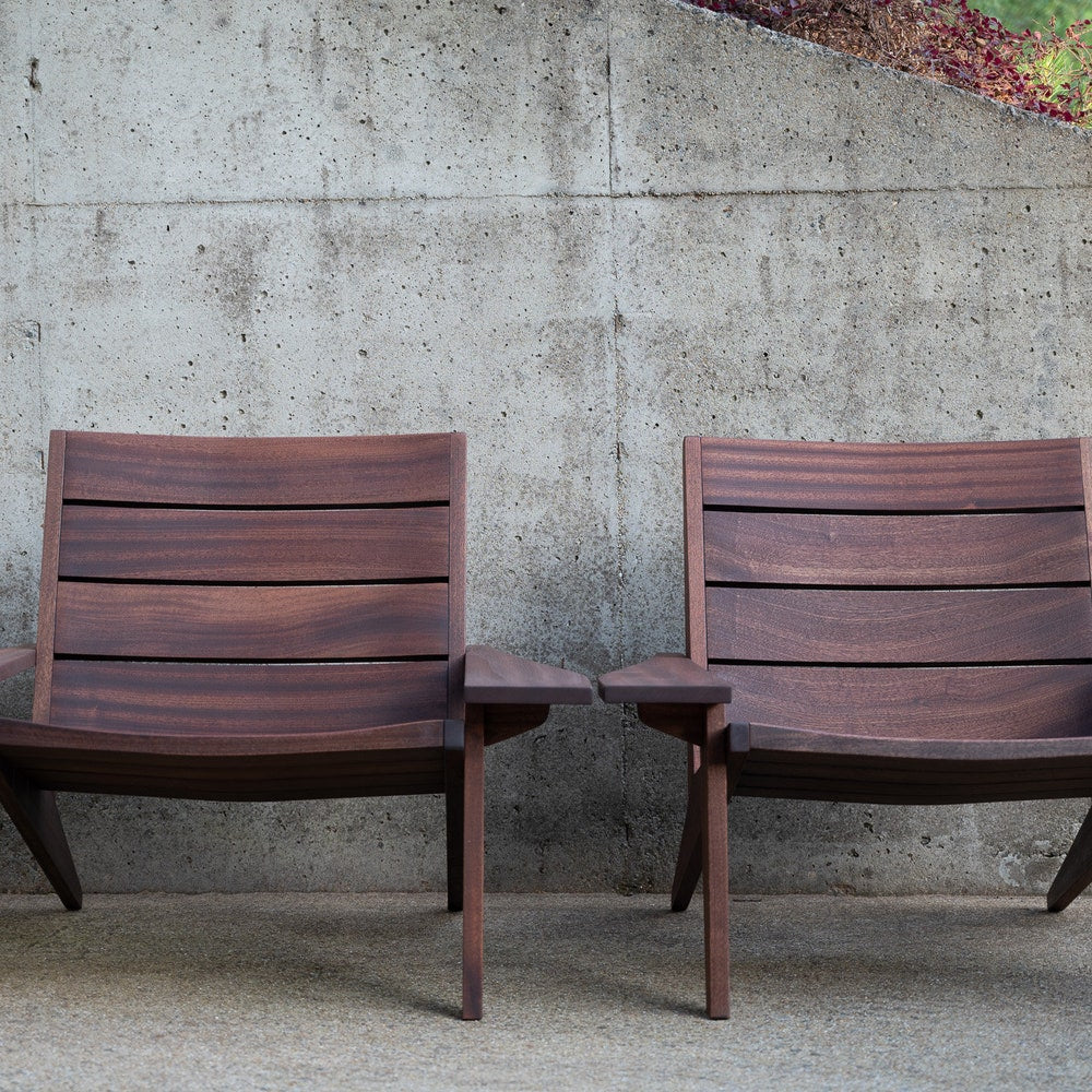 Wood Adirondack Chair | Patio Chair | Contemporary Outdoor Furniture | Modern Club Chair | Outdoor Armchair | Sunroom Furniture