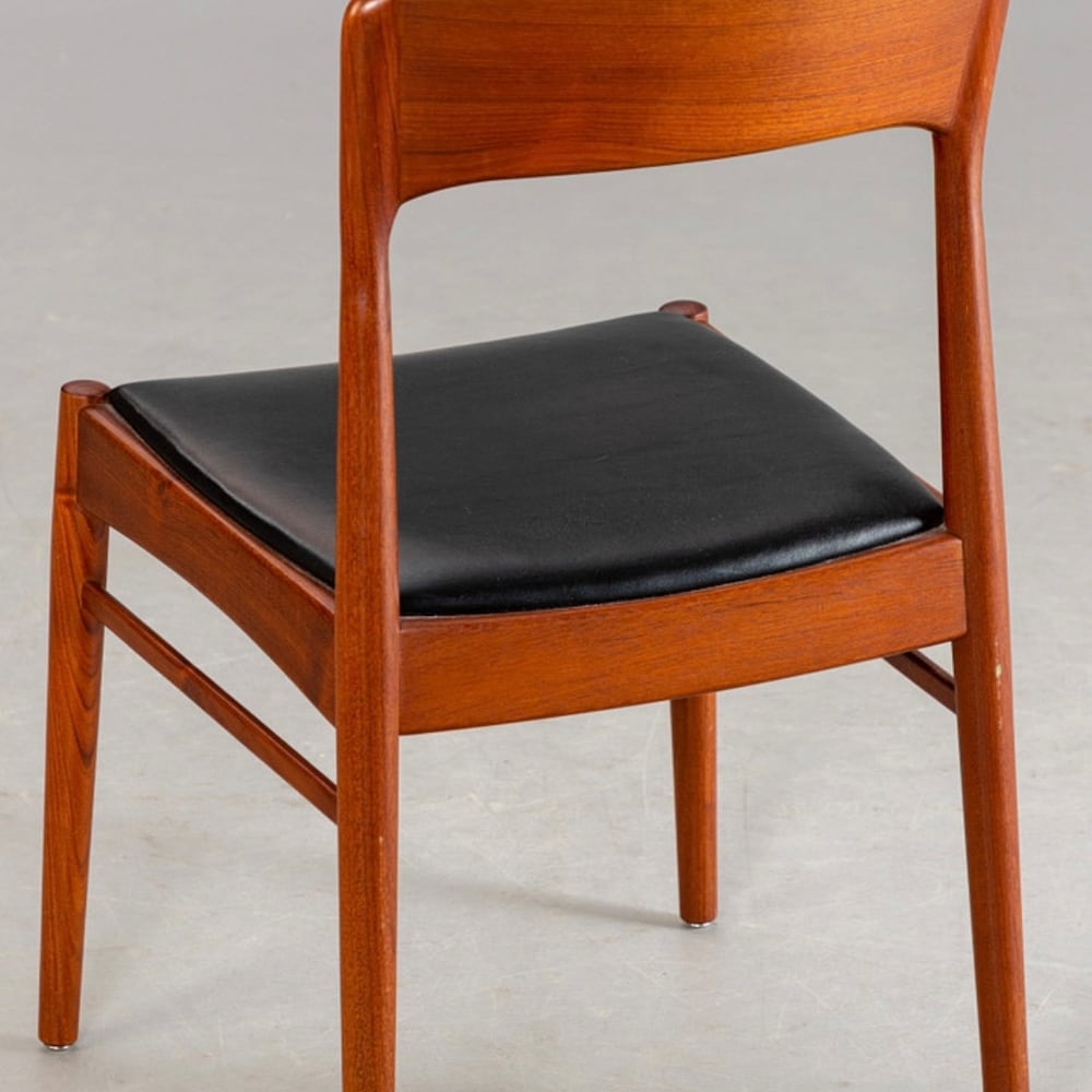 1 of 6 Danish Teak wood Chairs by Henning Kjaernulf for KS Møbler 1960s, Midcentury furniture, vintage designer Dining Chair, Danish Style