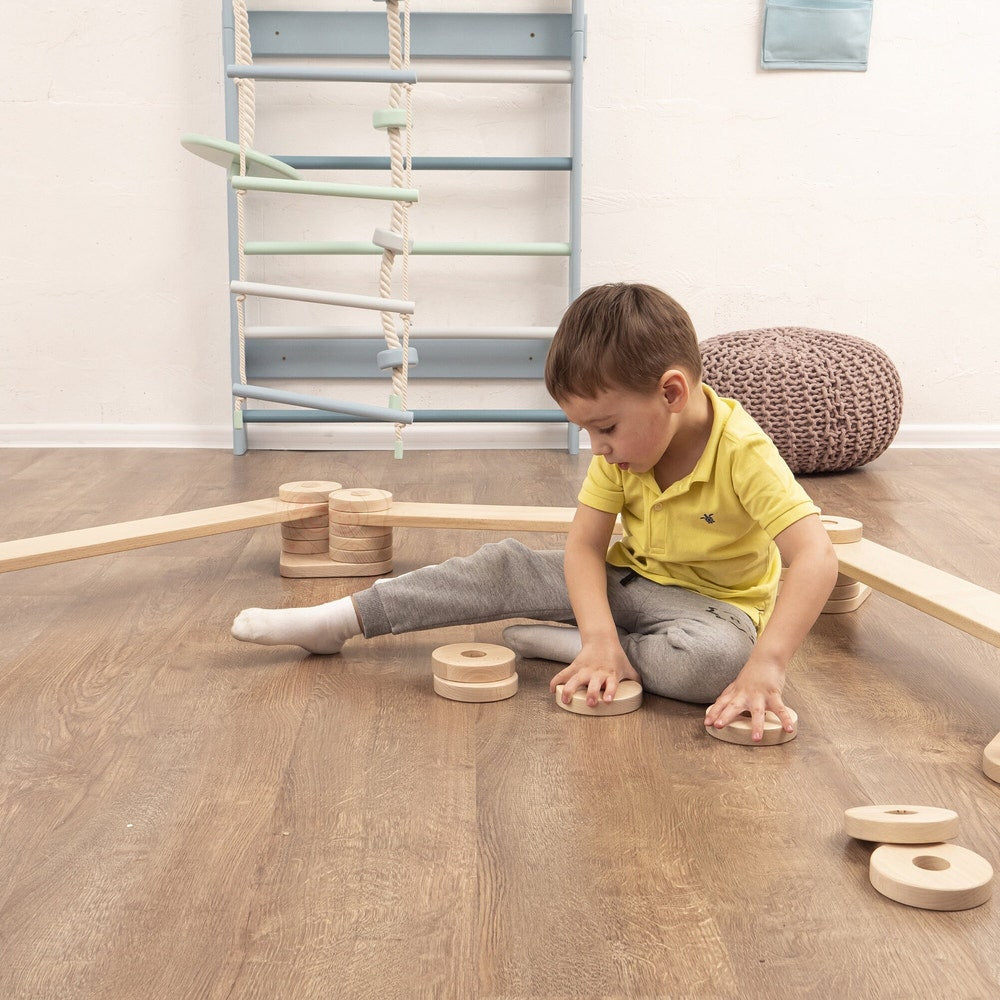 Baby Gift Transformable Balance Beam Set, Nursery Decor Montessori Balance Toy, Plywood Furniture Indoor Play Gym, Balance Path for Kids